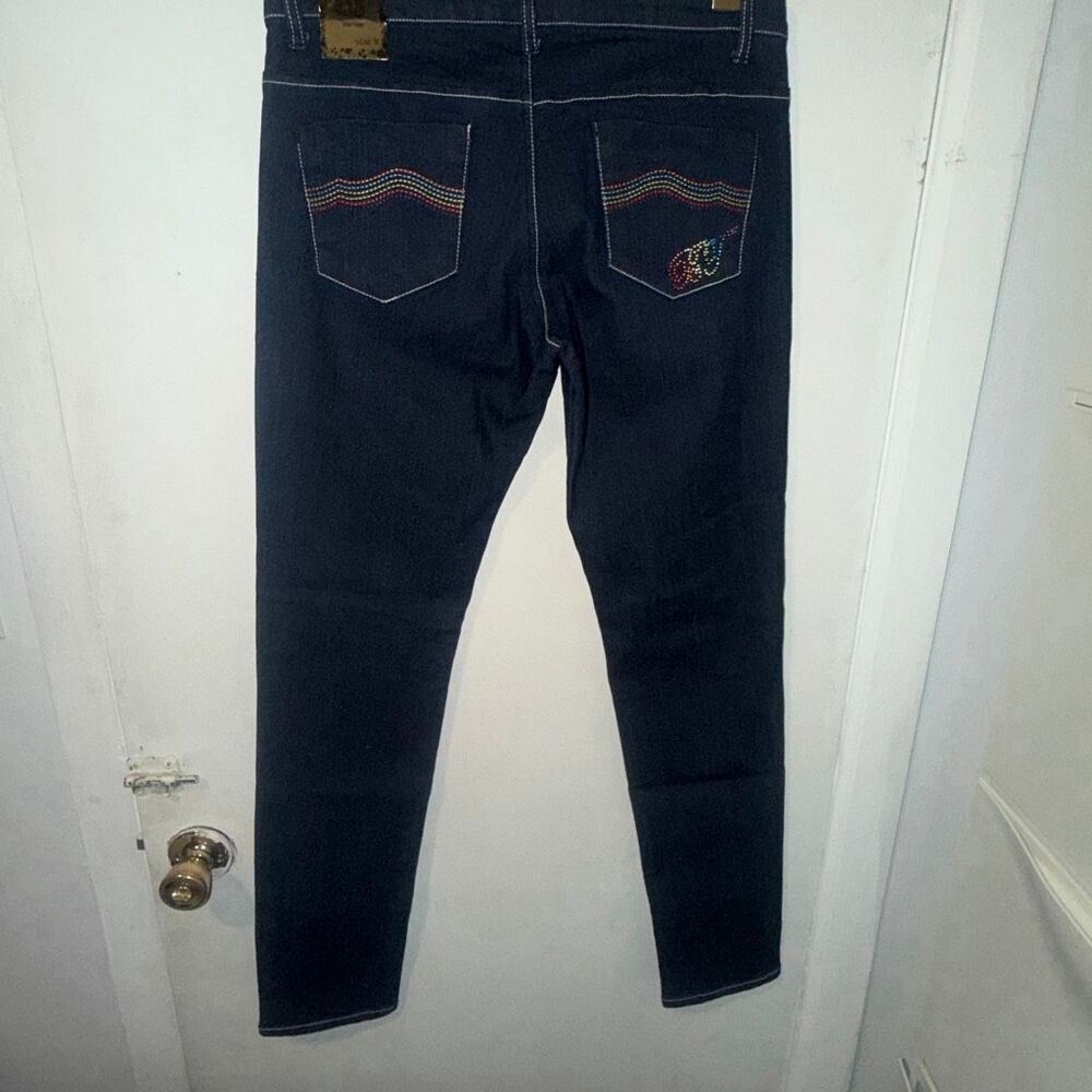 BT BLUE TIME Dark Denim Skinny Embellished Pocket Jeans-9 NWT!